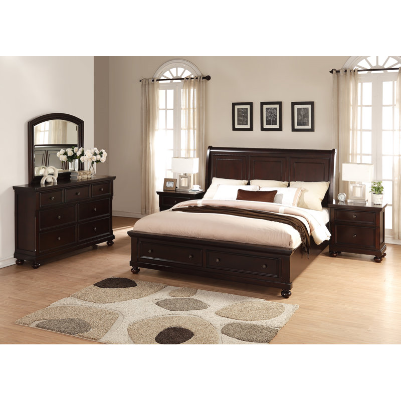 Breakwater Bay Jaimes Queen Platform Solid Wood 5 Piece Bedroom Set